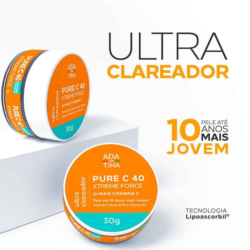 Creme Clareador e Anti-Idade Ada Tina Pure C 40 Xtreme Force